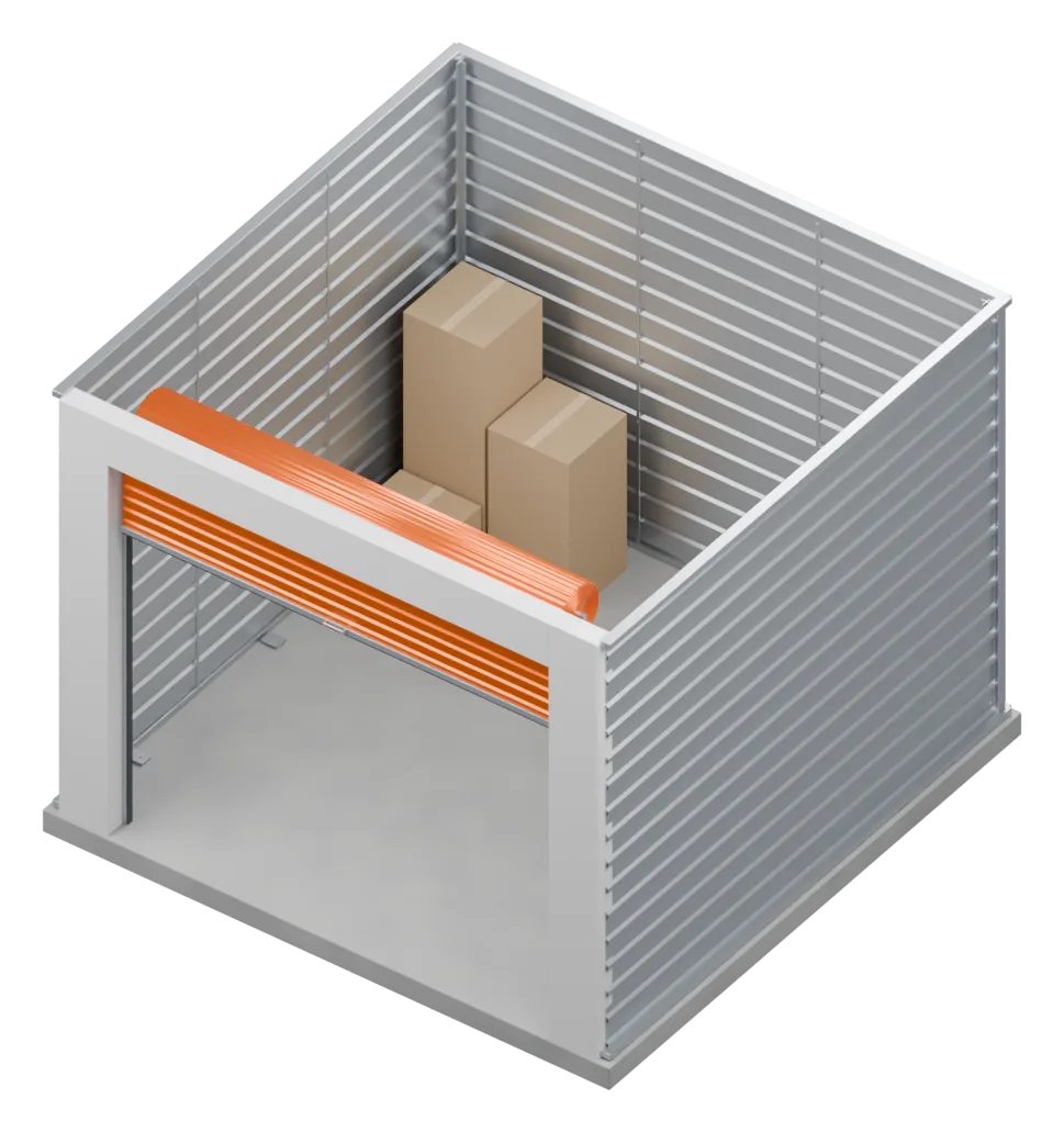Self-Storage 10' × 10', 10′ wide × 10′ deep, 3D overview
