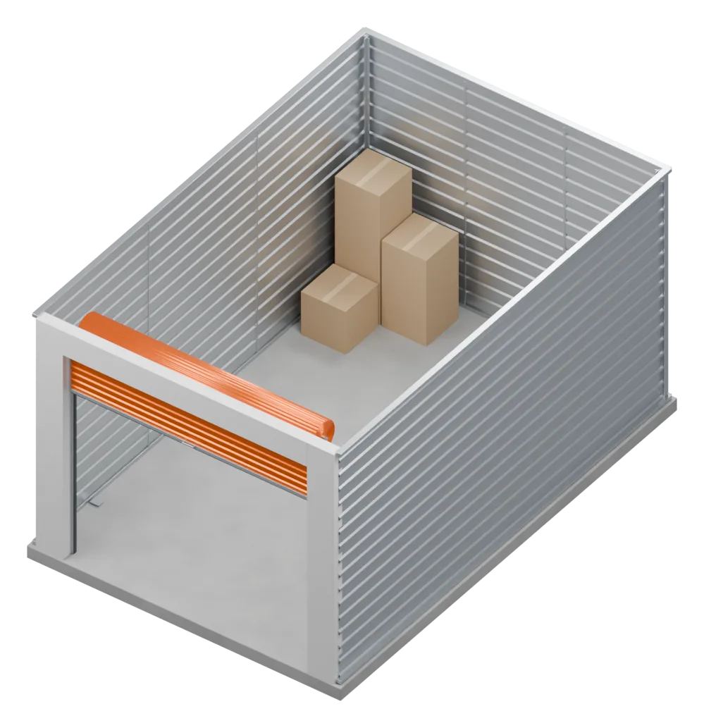 Self-Storage 10' × 15', 10′ wide × 15′ deep, 3D overview
